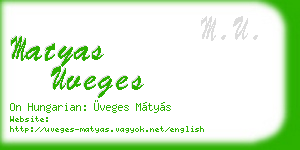 matyas uveges business card